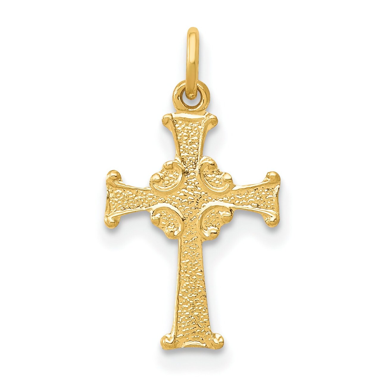 14K Yellow Gold Celtic Cross Charm Pendant Jewelry 18mm x 10mm